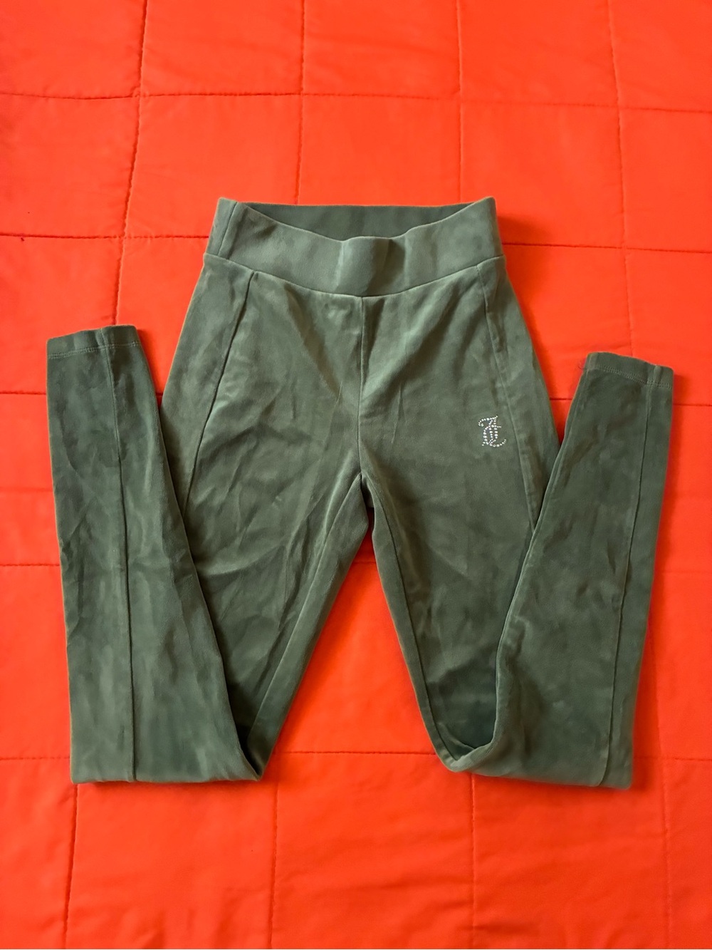 Juicy Couture Womens Pants XS Green Style Y2K Stretch Athleisure
